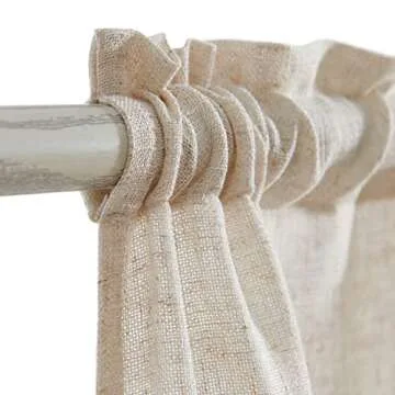 jinchan Kitchen Curtains Flax Linen Small Kitchen Curtains Rod Pocket Kitchen Door Curtains Light Filtering Modern Tier Curtains for Window Treatments Coffee Curtains 2 Panels 24 Inch Length Crude