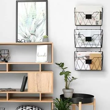 YBING Wall File Organizer Set of 3 for Elegant Storage
