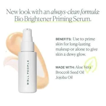 Well People Bio Brightener Priming Serum, Nourishing Primer For Long-Lasting Makeup & A Healthy Glow, Brightens & Soothes Skin, Vegan & Cruelty-free