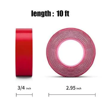 Double Sided Tape Heavy Duty - 3/4in 10ft Clear Strong Acrylic Adhesive Mounting Tape Removable Non Residue Transparent for Crafts/Walls/Carpets Fixing/Decorations(Pack of 1 Roll)