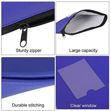 Sinzip 4 Pack Bank Deposit Money Bag, Heavy Duty Leatherette Security Zipper Wallet with Clear Window, Pencil Pouch, Coin Bag, Cash Bag, Tool Pouch, Assorted Colors (4 Pack Mix-Color01), Small