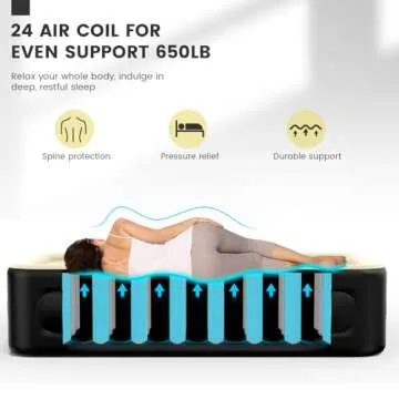 SULDUO Twin Air Mattress with Built-in Pump, Lightweight, Cloud-Like Comfort, Ideal for Camping and ...