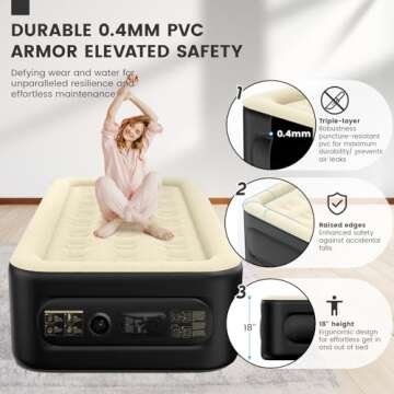 SULDUO Twin Air Mattress with Built-in Pump for Comfort