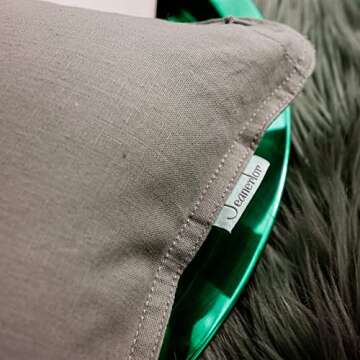 Jeanerlor 20"x20" Pillowcase Green Cousion Cover Decor Cotton Linen with Unique Design to Embellish Garden/Office/Chair/Bed/Couch,(50 x 50cm), Gray