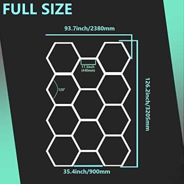 SENKOYU DIY Plug in Hexagon LED Garage Light for Workshop Gym Detail Shop, Size Customizable Hexagon...