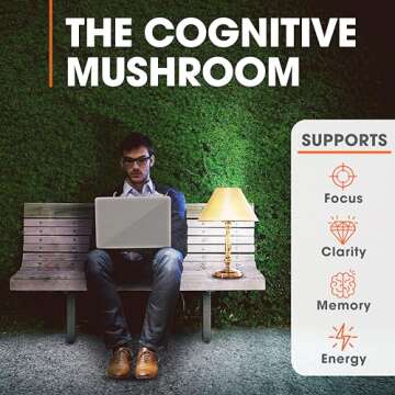 The Genius Brand Genius Lion's Mane Cognition Vitamins Supplement Capsules - Organic Nootropic Supplement, 1200mg per Serving – 120 Veggie Pills