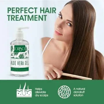 ORISO Aloe Vera Gel With Cold Pressed Aloe Vera - Pure Sunburn Relief, Bug Bites, Small Cuts - Soothing Moisturizer Lotion For Face, Hair and Body - 10 Fl Oz