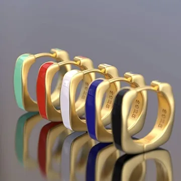 Luxury Neon Gold Plated Huggie Earrings for Women