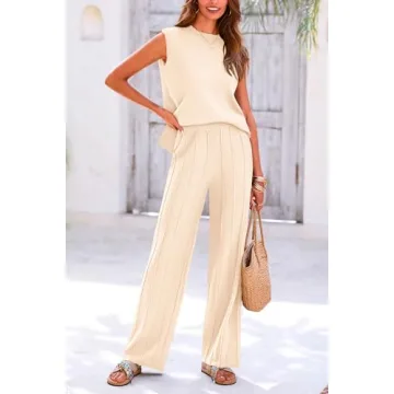 PRETTYGARDEN 2 Piece Women's Knit Loungewear Set