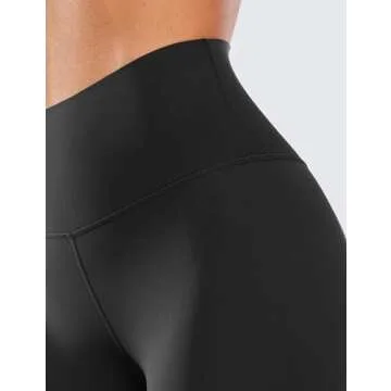 CRZ YOGA Womens Butterluxe High Waisted Yoga Leggings 25" - Double Seamed Buttery Soft Comfy Athletic Gym Workout Pants Black Large