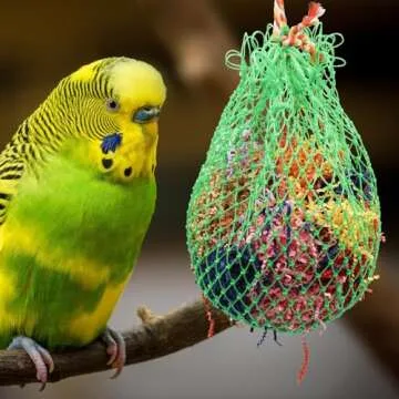 Jinkoozz Large Bird Shredder Ball Toy, Hanging Parrot Foraging Shredding Toy, Bird Cage Accessories,...