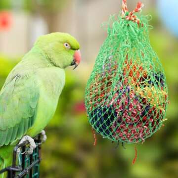 Jinkoozz Large Bird Shredder Ball Toy, Hanging Parrot Foraging Shredding Toy, Bird Cage Accessories, Suitable for Birds Parrots Parakeets Cockatiels Love Birds - 10 Inches in Diameter