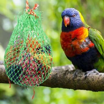 Jinkoozz Large Bird Shredder Ball Toy, Hanging Parrot Foraging Shredding Toy, Bird Cage Accessories, Suitable for Birds Parrots Parakeets Cockatiels Love Birds - 10 Inches in Diameter