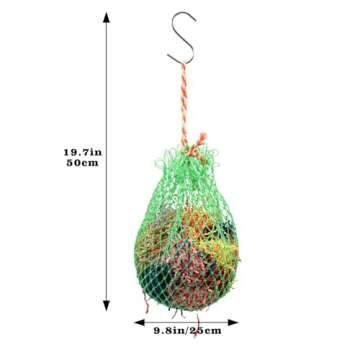 Jinkoozz Large Bird Shredder Ball Toy, Hanging Parrot Foraging Shredding Toy, Bird Cage Accessories, Suitable for Birds Parrots Parakeets Cockatiels Love Birds - 10 Inches in Diameter