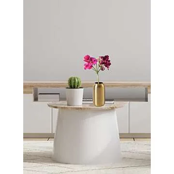 Serene Spaces Matte Gold Capsule Vase for Floral Arrangements