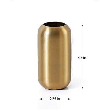 Serene Spaces Matte Gold Capsule Vase for Floral Arrangements