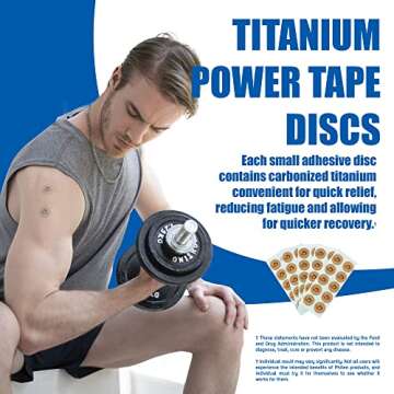 Phiten Titanium Power Tape Discs - Round Disc Shaped Water-Resistant Athletic Tape for Muscle, Knee,...