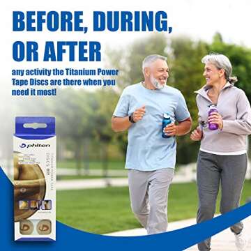 Phiten Titanium Power Tape Discs - 70 Water-Resistant Athletic Tapes