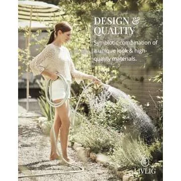 LIVLIG Design Garden Hose 100 ft 1/2 inch, For Any Nozzle, Brass Quick Connect, Water Hose Made in G...