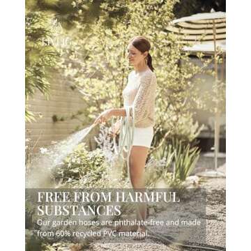 LIVLIG Design Garden Hose 100 ft 1/2 inch, For Any Nozzle, Brass Quick Connect, Water Hose Made in Germany, Recycled Material, Personalized Color for Outdoor Living (100ft Graceful Green)