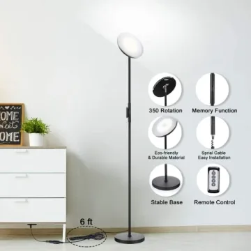 JOOFO Sky LED Floor Lamp 30W 2400LM Remote Touch Control