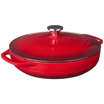 Lodge 3.6 Quart Enameled Cast Iron Casserole - Perfect for Cooking