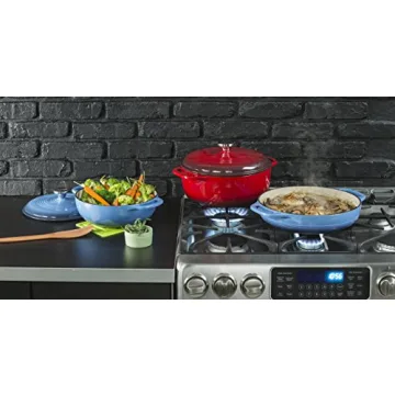 Lodge 3.6 Quart Enameled Cast Iron Casserole - Perfect for Cooking