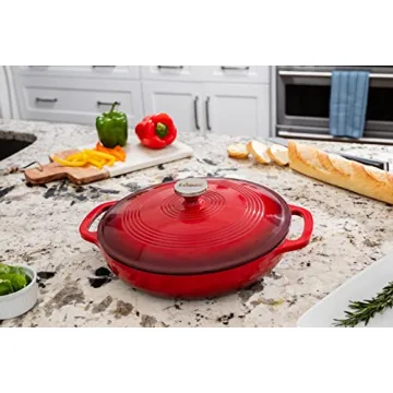 Lodge 3.6 Quart Enameled Cast Iron Casserole - Perfect for Cooking