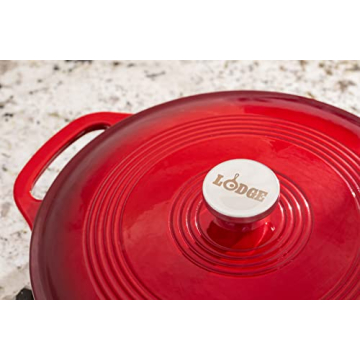 Lodge 3.6 Quart Enameled Cast Iron Casserole - Perfect for Cooking