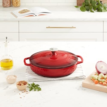 Lodge 3.6 Quart Enameled Cast Iron Casserole - Perfect for Cooking