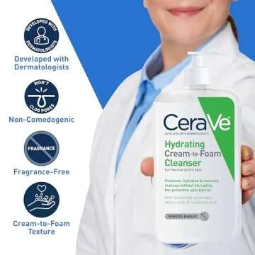 CeraVe Hydrating Cream To Foam Cleanser for Dry Skin
