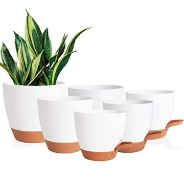 Vanslogreen Flower Pots, 6 Sizes Self Watering Planters for Indoor Outdoor Plants with Drainage Hole...