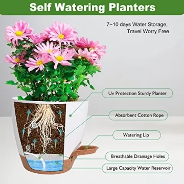 Vanslogreen Self-Watering Flower Pots for All Plants