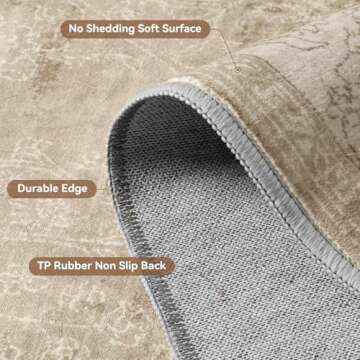 MontVoo-Area Rug 5X7 Vintage Coffee&Tan Rugs for Living Room-Soft Rugs for Bedroom-Non Slip Living Room Rug-Machine Washable Rug for Dining Room Living Room Bedroom Office