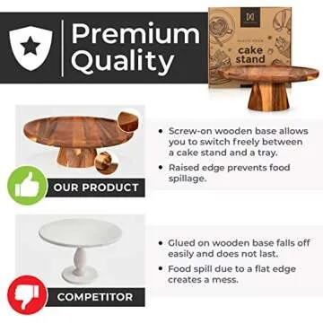 Acacia Wood Rustic Cake Stand for Weddings & Parties