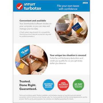 TurboTax Deluxe 2024 Tax Software, Federal & State Tax Return [PC/MAC Download]