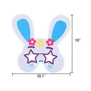 GTN Tech 12PCS Easter Bunny Mask Craft Kit Ornaments - School Class Activities for Kids Party Favors