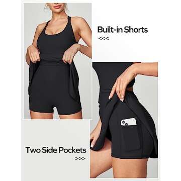 Ewedoos Tennis Dress with Built-in Shorts & Bra