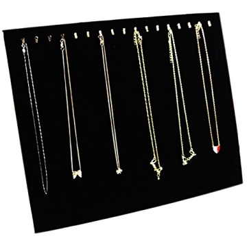 Ogrmar Velvet 17 Hook Necklace Display Organizer