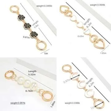 Purse Extender Chain Gold Bag Strap Extenders for Women Exquisite Handbags Accessories Heart Wallet Extender Replacement Purse Chains