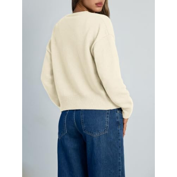 Trendy Queen Cropped Cardigan Sweater Lightweight Women's Fashion