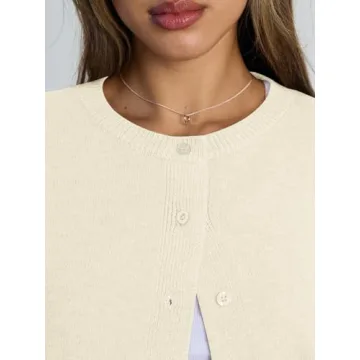 Trendy Queen Cropped Cardigan Sweater Lightweight Women's Fashion