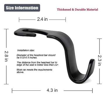 Amooca Universal Car Headrest Hooks, Car Organizer Hanger Storage Hooks for Bag Purse Cloth Grocery (Pink Set of 4)