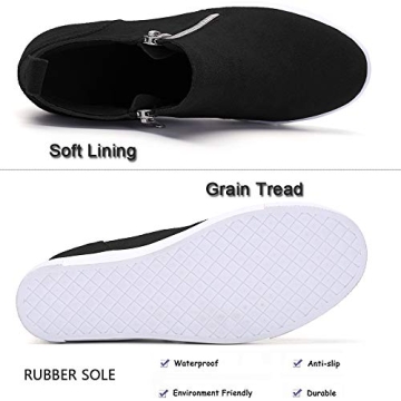 Athlefit Women's Wedge Sneakers Hidden Heel Platform Wedge Booties Hidden Wedgie Sneakers