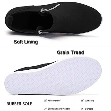 Athlefit Women's Wedge Sneakers Hidden Heel Platform Wedge Booties Hidden Wedgie Sneakers