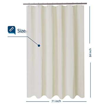 Barossa Design Extra Long Fabric Waffle Weave Shower Curtain 84 inch Height, Hotel Luxury Spa, Water...