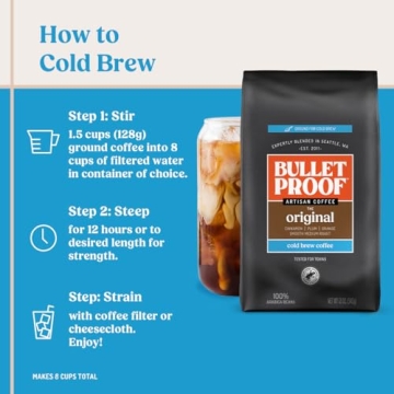 Bulletproof Original Medium Roast Coarse Ground Cold Brew Coffee – 12 Ounces, Clean & Smooth Brew ...