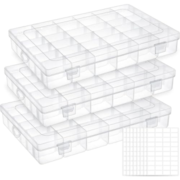 UOONY 36 Grids Craft Organizer Box with Adjustable Dividers