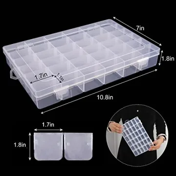 UOONY 36 Grids Craft Organizer Box with Adjustable Dividers