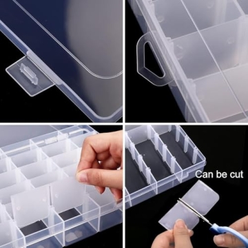UOONY 36 Grids Craft Organizer Box with Adjustable Dividers